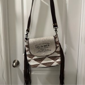 Myra bag with detail leather tooling strap